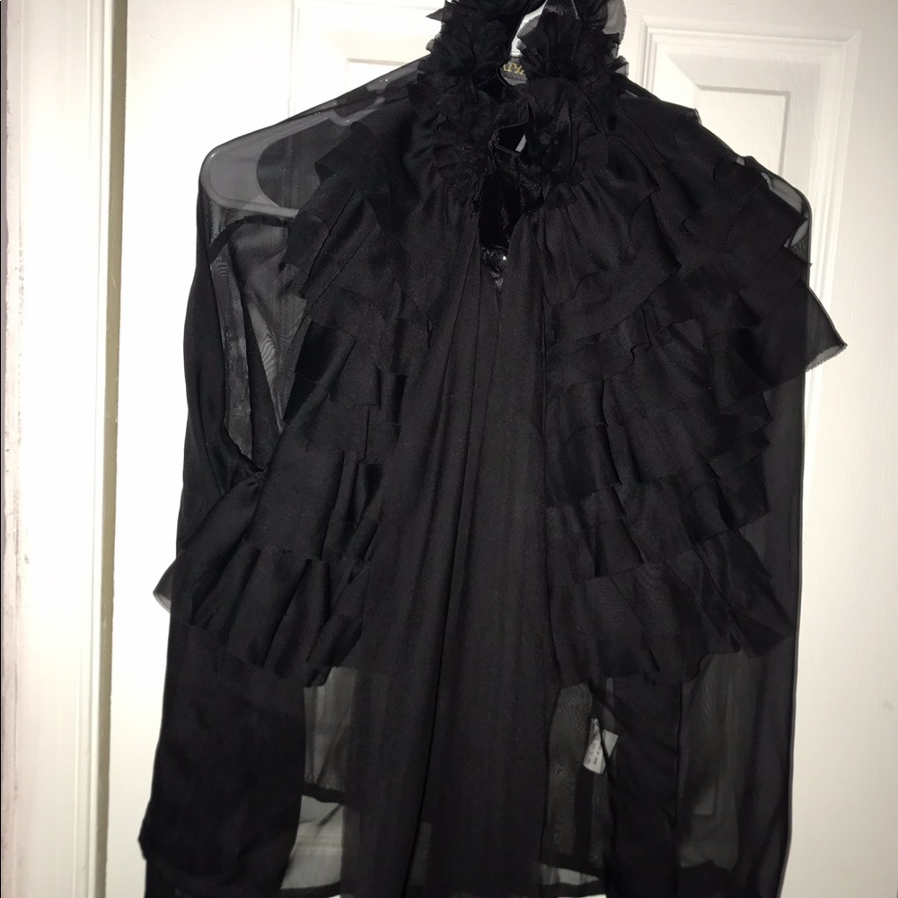 Classy Sheer Black Blouse